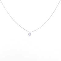 K18WG ソリティア ダイヤモンド ネックレス 0.202CT