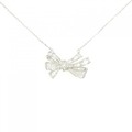 K18WG リボン ダイヤモンド ネックレス 0.80CT