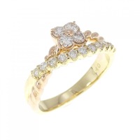 K18YG/K18PG フラワー ダイヤモンド リング 0.40CT