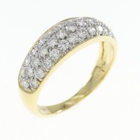 750YG/750WG パヴェ ダイヤモンド リング 0.72CT