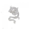 K18WG ドラゴン ダイヤモンド ブローチ 0.28CT