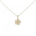 K18YG フラワー ダイヤモンド ネックレス 0.31CT