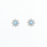 【新品】K10YG フラワー ブルートパーズ ピアス