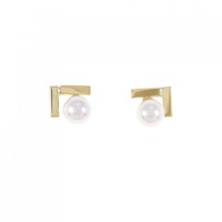 【新品】K18YG アコヤパール ピアス 6mm