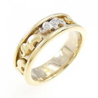 750YG/750WG エレファント ダイヤモンド リング