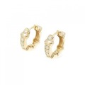 K18PG フープ ダイヤモンド ピアス 0.14CT