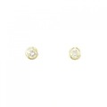 K18YG ソリティア ダイヤモンド ピアス 0.30CT
