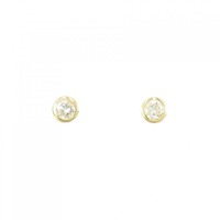 K18YG ソリティア ダイヤモンド ピアス 0.30CT