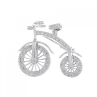 K18WG バイシクル ダイヤモンド ブローチ 0.28CT