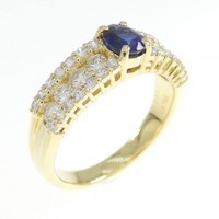 K18YG サファイヤ リング 0.45CT