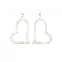 K18WG ハート ダイヤモンド ピアス 1.00CT