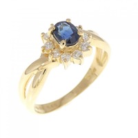 K18YG サファイヤ リング 0.45CT
