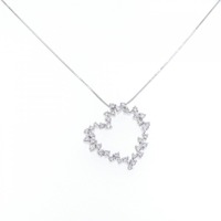 K18WG ハート ダイヤモンド ネックレス 1.00CT