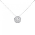 K18WG フラワー ダイヤモンド ネックレス 0.60CT
