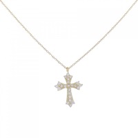 K18YG クロス ダイヤモンド ネックレス 0.23CT