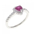 PT ハート ルビー リング 0.31CT