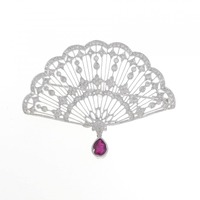 750WG ルビー ブローチ 1.07CT