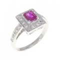 750WG ルビー リング 0.50CT