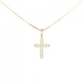 K18YG クロス ダイヤモンド ネックレス 0.07CT