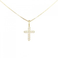 K18YG クロス ダイヤモンド ネックレス 0.07CT