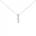 K18WG スリーストーン ダイヤモンド ネックレス 0.30CT