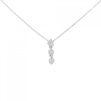 K18WG スリーストーン ダイヤモンド ネックレス 0.30CT