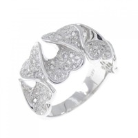 K18WG ハート ダイヤモンド リング 0.75CT