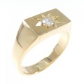 K18YG 印台 ダイヤモンド リング 0.17CT