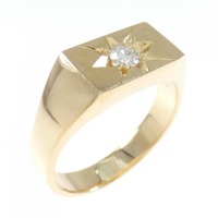 K18YG 印台 ダイヤモンド リング 0.17CT