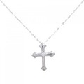 PT999/PT クロス ダイヤモンド ネックレス 0.03CT