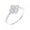 【新品】PT フラワー ダイヤモンド リング 0.520CT
