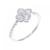 【新品】PT フラワー ダイヤモンド リング 0.520CT