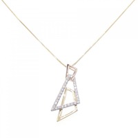 K18YG/PT/K18PG ダイヤモンド ネックレス 0.32CT