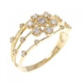 K18YG フラワー ダイヤモンド リング 0.25CT
