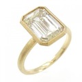 K18YG ダイヤモンド リング 3.137CT VLY IF エメラルドカット