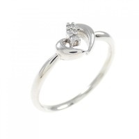 K18WG ハート ダイヤモンド リング 0.03CT
