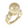 K18YG 白蝶パール リング 10.7mm
