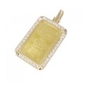 K18YG枠 ダイヤモンド インゴット ペンダント 0.34CT
