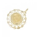 K18YG枠 コイン ペンダント