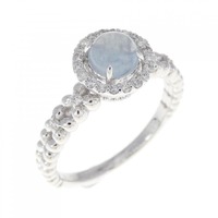 K18WG アクアマリンキャッツアイ リング 0.55CT