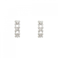 PT スリーストーン ダイヤモンド ピアス 0.06CT