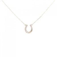 K18PG ホースシュー ダイヤモンド ネックレス 0.04CT