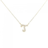 K18YG イニシャルT ダイヤモンド ネックレス 0.1CT