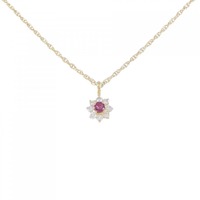 750YG/K18YG ルビー ネックレス 0.16CT
