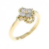 K18YG フラワー ダイヤモンド リング 0.30CT