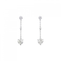 PT ダイヤモンド ピアス 1.005CT 1.007CT L-M SI1 ハートシェイプ
