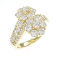 K18YG フラワー ダイヤモンド リング 2.00CT