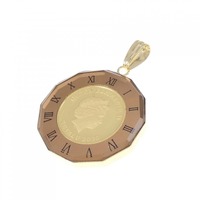 K18YG枠 コイン ペンダント