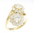 K18YG フラワー ダイヤモンド リング 0.861CT