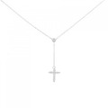K18WG クロス ダイヤモンド ネックレス 0.01CT